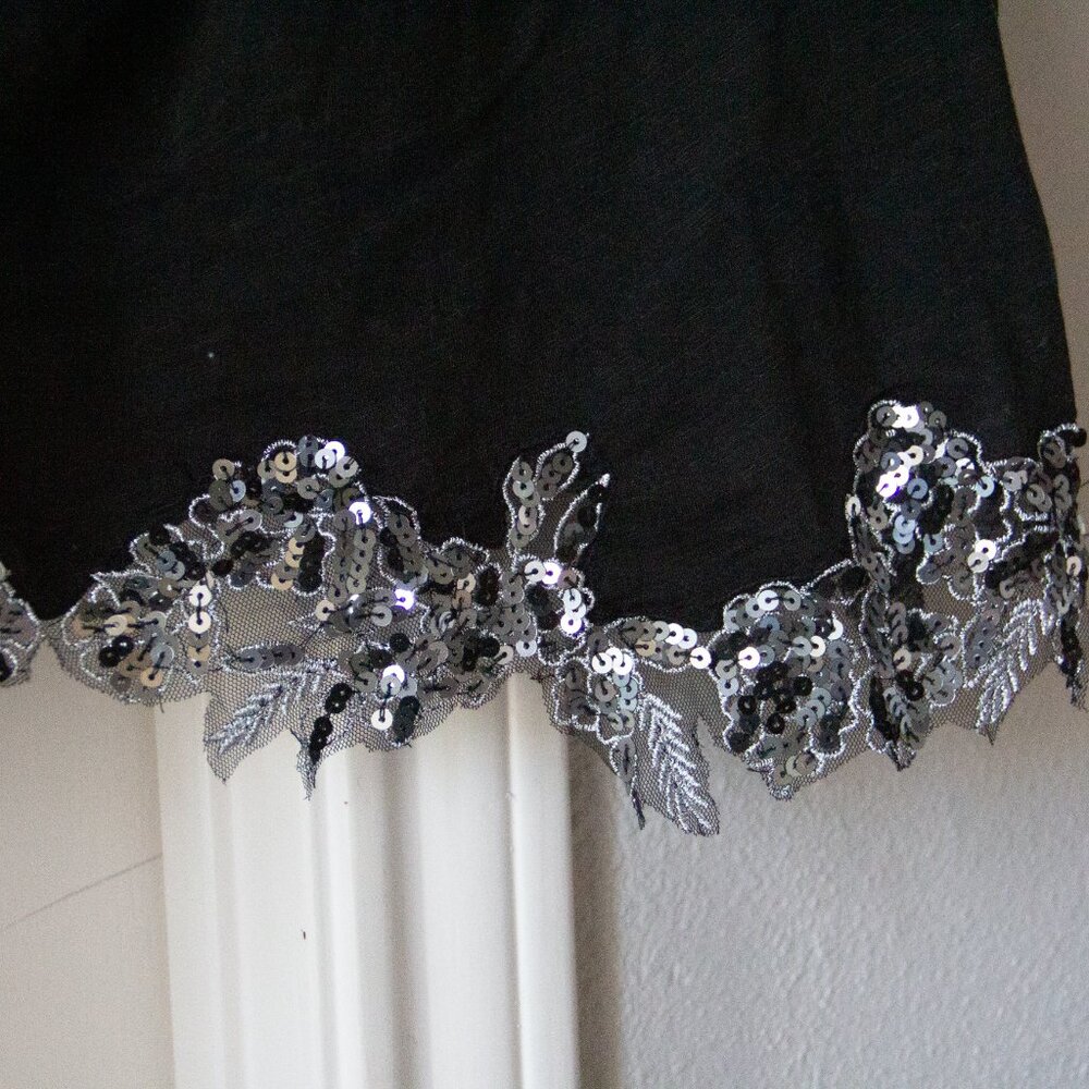Free People Fashionably Late Top -- Black with Silver Accents - Picture 5 of 7